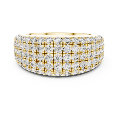 Luxury Multi Row Diamond Ring | Round Brilliant Sparkle