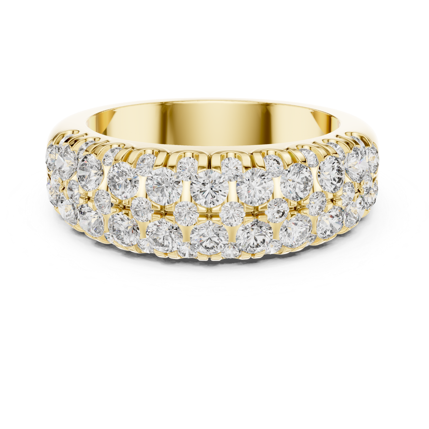 Multi Row Diamond Ring with Round Brilliant Elegance | Timeless Luxury