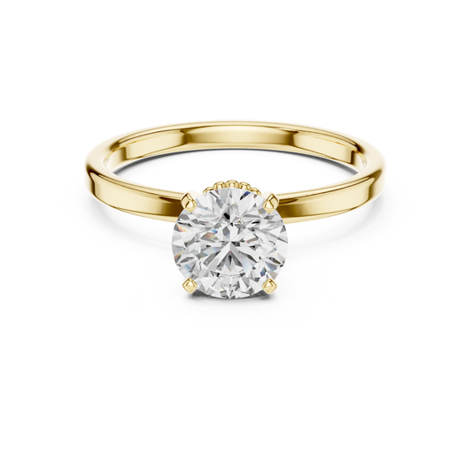 Round Diamond Classic Band Ring | 18K Gold Fine Jewelry