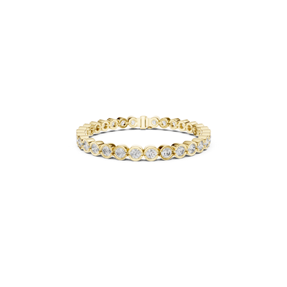 Round Bezel Set Diamond Tennis Bracelet | Modern Luxury Style