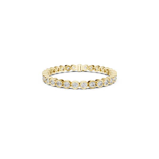 Round Bezel Set Diamond Tennis Bracelet | Modern Luxury Style