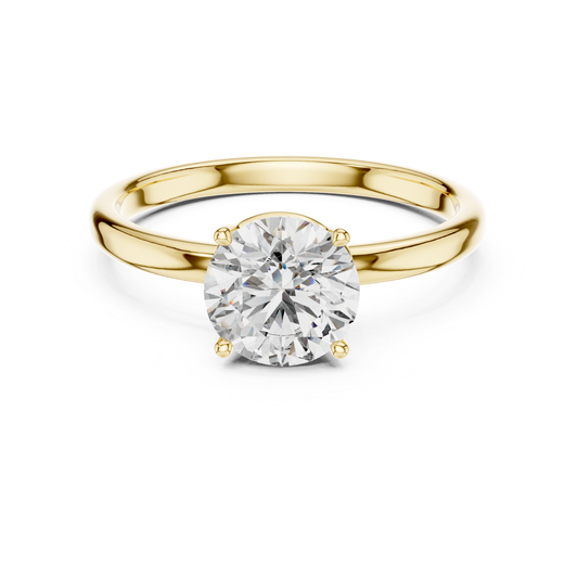 Round Diamond Smooth Band Ring | Seamless Brilliance, Pure Luxury