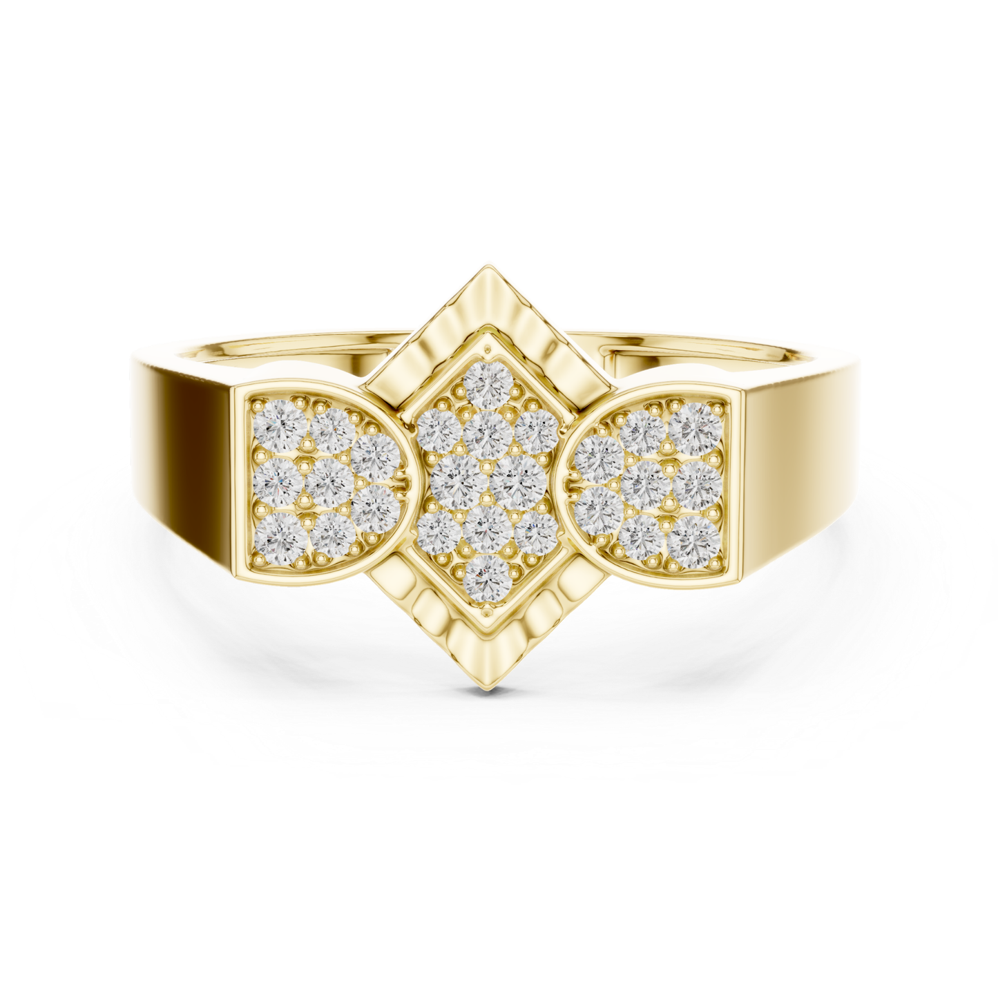 Round Diamond Geometric Statement Ring | Modern Luxury Style