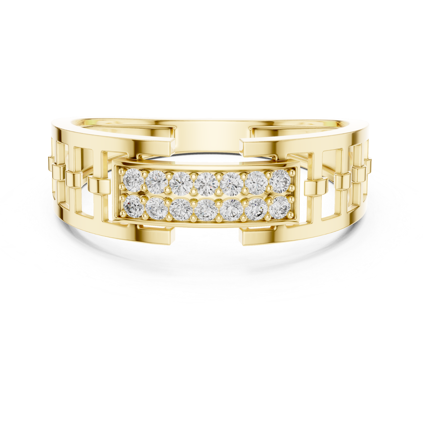 Round Diamond Men's Wedding Rings | Modern Luxury Band