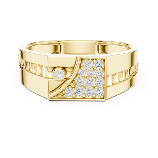 Luxury Round Diamond Band | Modern Geometric Statement Style