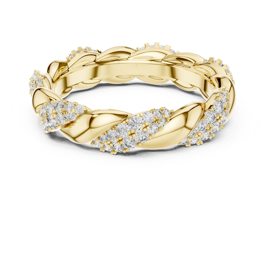 Twisted Diamond Eternity Band Ring | Modern Luxury Jewelry Style