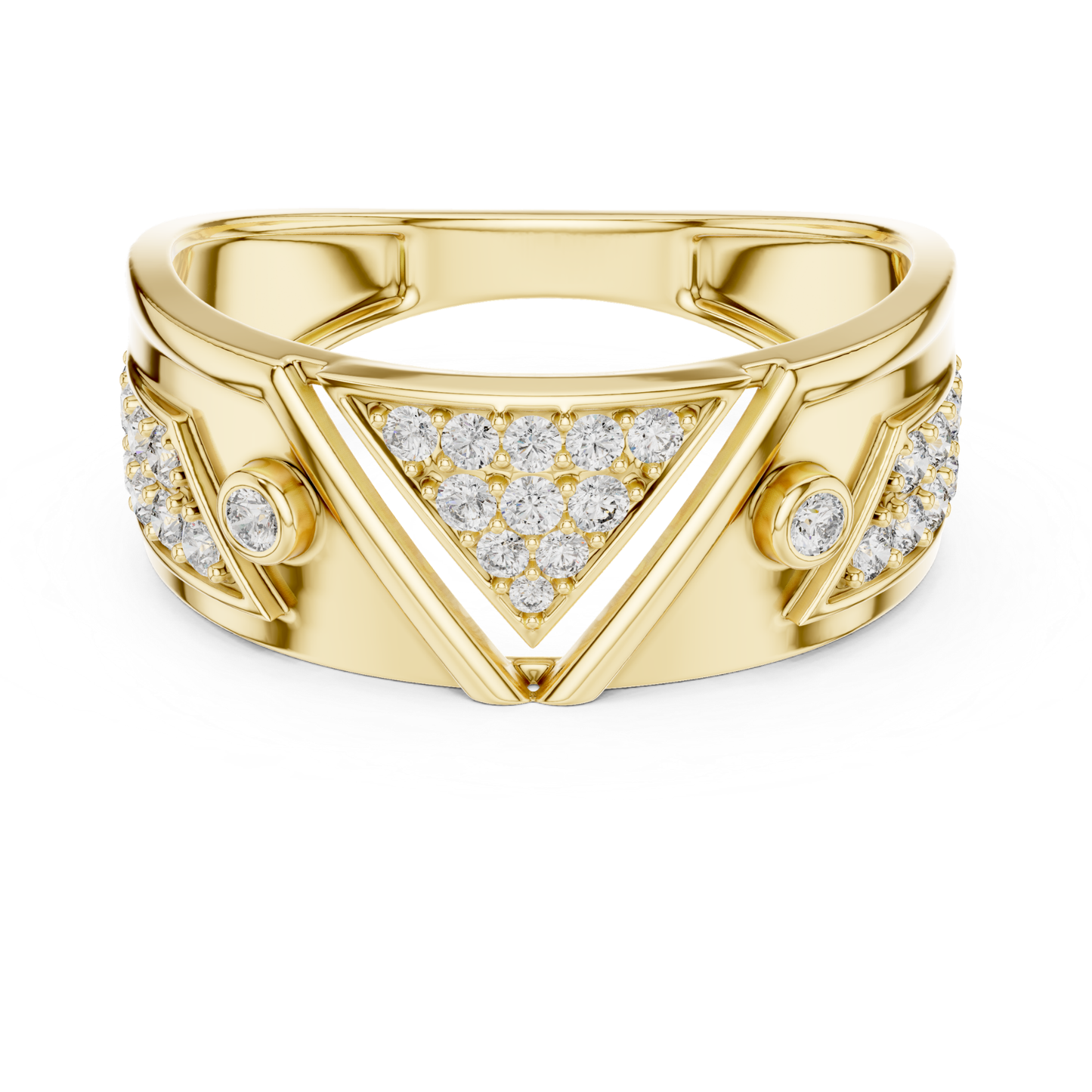 Luxury Triangle Diamond Band Rings | Modern Glamour Style