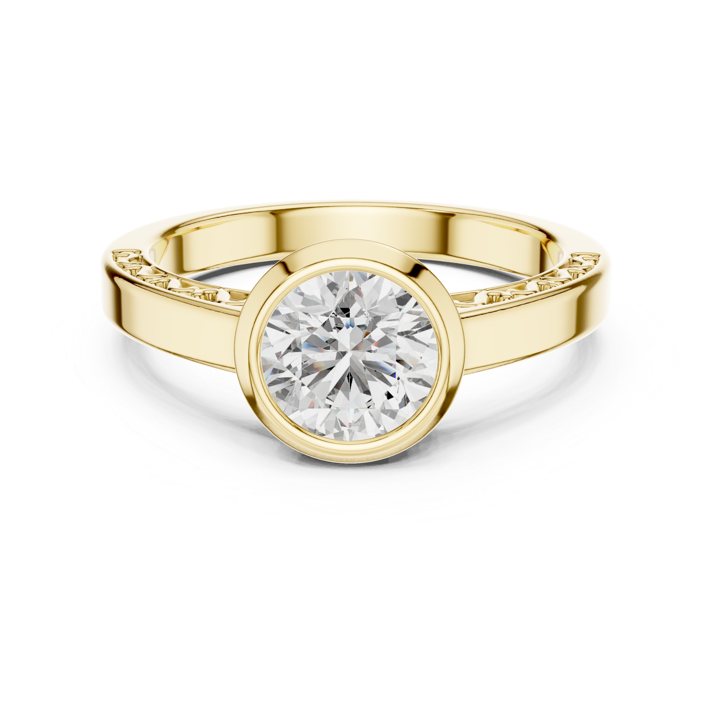 Round Cut Diamond Bezel Set Ring | Perfectly Encircled in Luxury