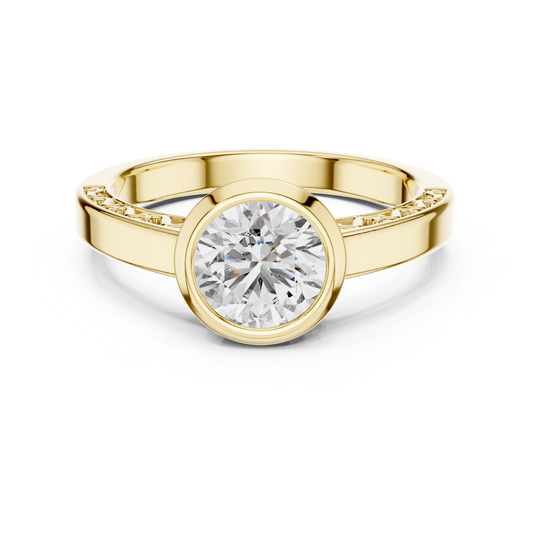 Round Cut Diamond Bezel Set Ring | Perfectly Encircled in Luxury