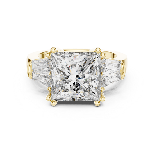 Princess Cut Diamond Ring with Side Stones | Reign with Brilliance
