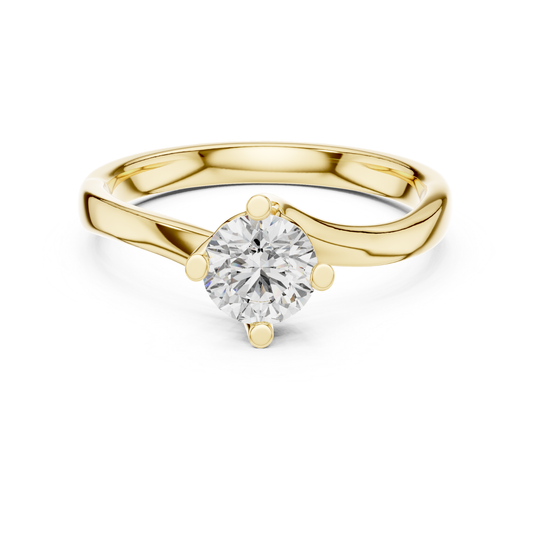 Round Cut Twist Solitaire Diamond Ring | Elegant Modern Style
