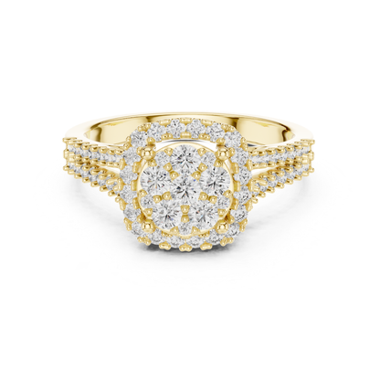 Round Cluster Halo Diamond Rings | Luxury Vintage Style