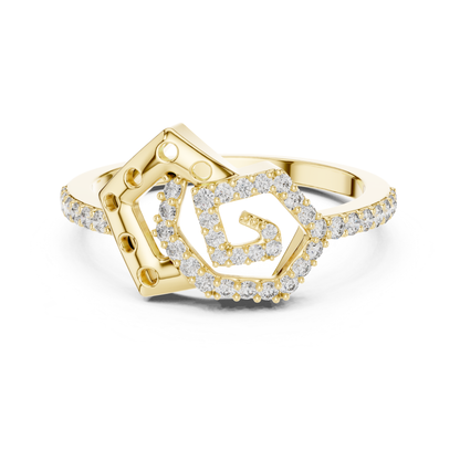 Hexagon Diamond Open Rings | Contemporary Luxury Style
