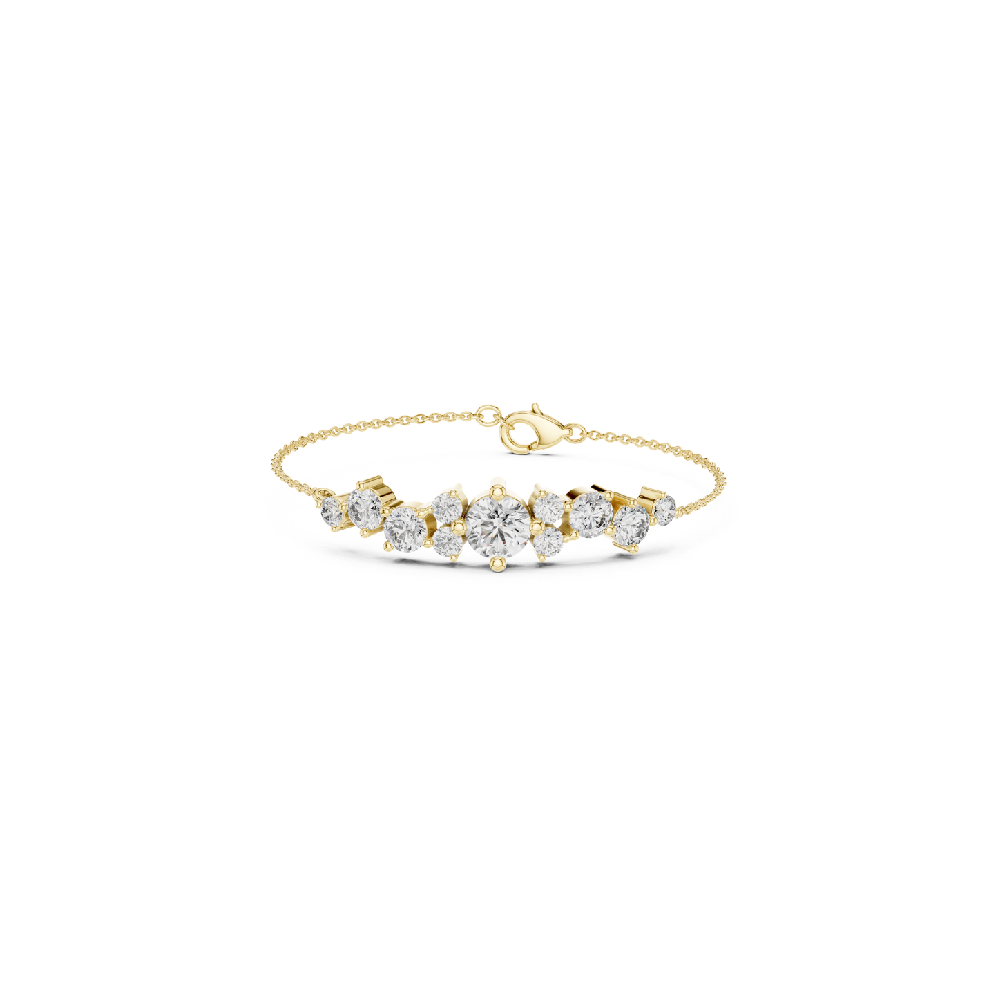 Round Diamond Cluster Bracelet | Elegant Luxury Style