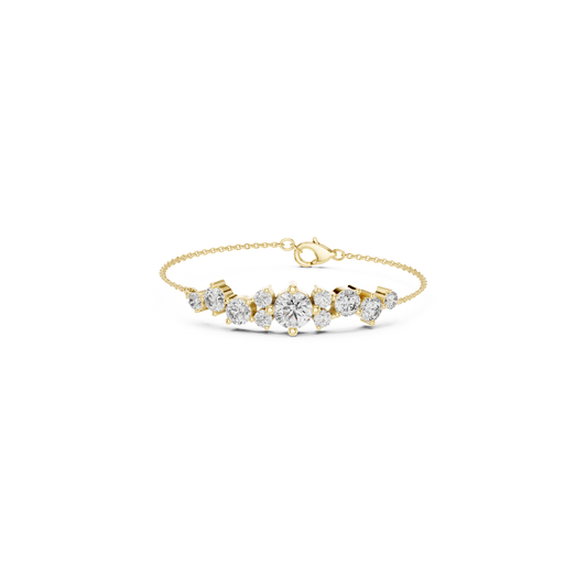 Round Diamond Cluster Bracelet | Elegant Luxury Style