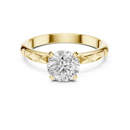 Round Diamond Pattern Band Ring | 18K Gold Fine Jewelry