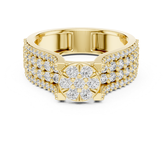 Flower Cluster Diamond Ring | Luxury Pave Gold Ring Style