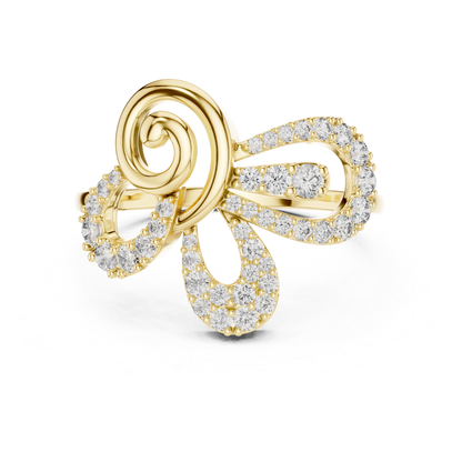 Elegant Diamond Swirl Open Ring | Luxury Contemporary Style