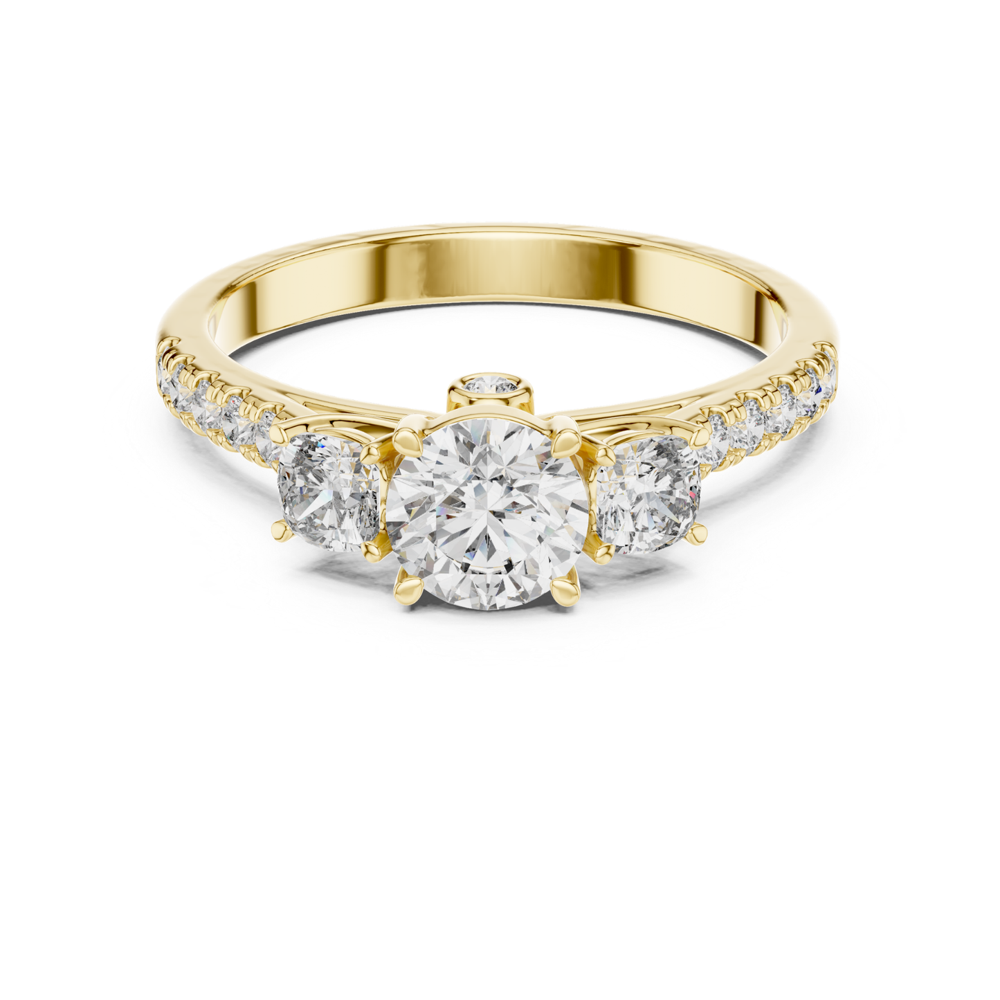 Round Diamond Side Stone Band Ring | Brilliance All Around