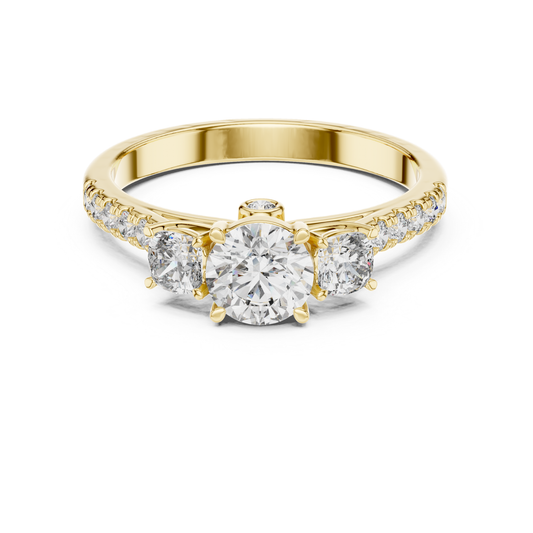 Round Diamond Side Stone Band Ring | Brilliance All Around