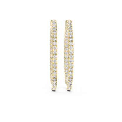 Classic Diamond Hoop Earrings with Brilliant Pave Elegance | Luxury Jewelry