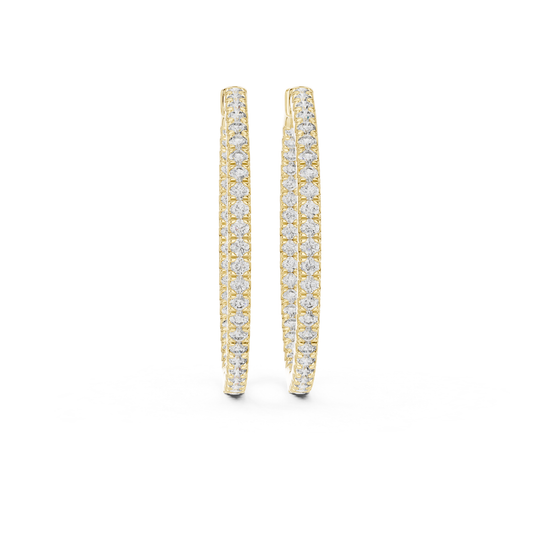 Classic Diamond Hoop Earrings with Brilliant Pave Elegance | Luxury Jewelry