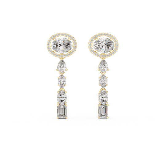 Oval Diamond Drop Earrings | Luxury Bridal Jewelry Style