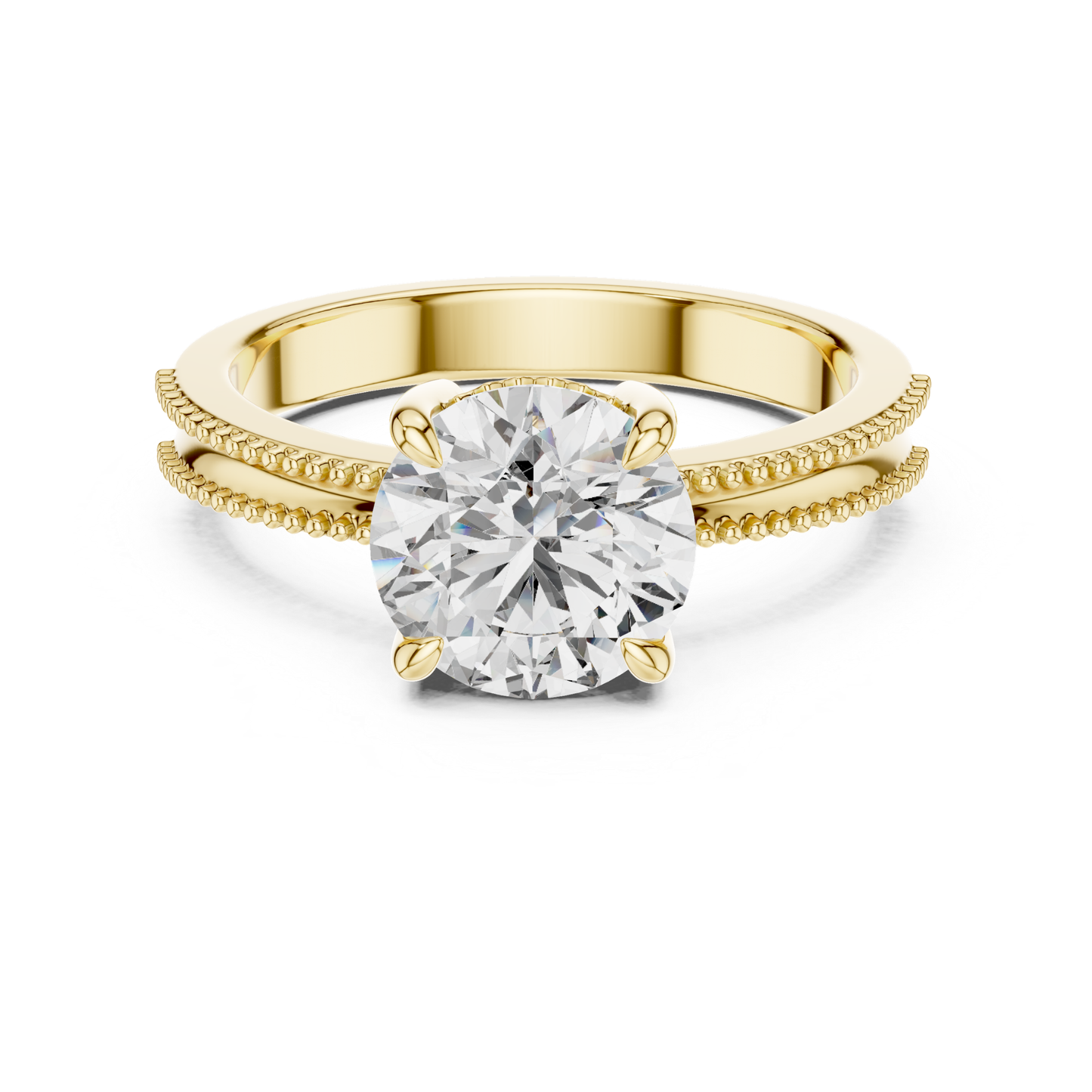 Round Diamond Double Edge Band Ring | Double the Brilliance