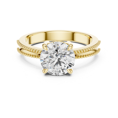 Round Diamond Double Edge Band Ring | Double the Brilliance