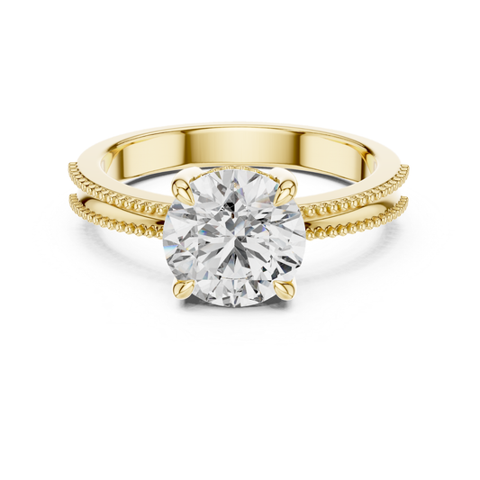 Round Diamond Double Edge Band Ring | Double the Brilliance