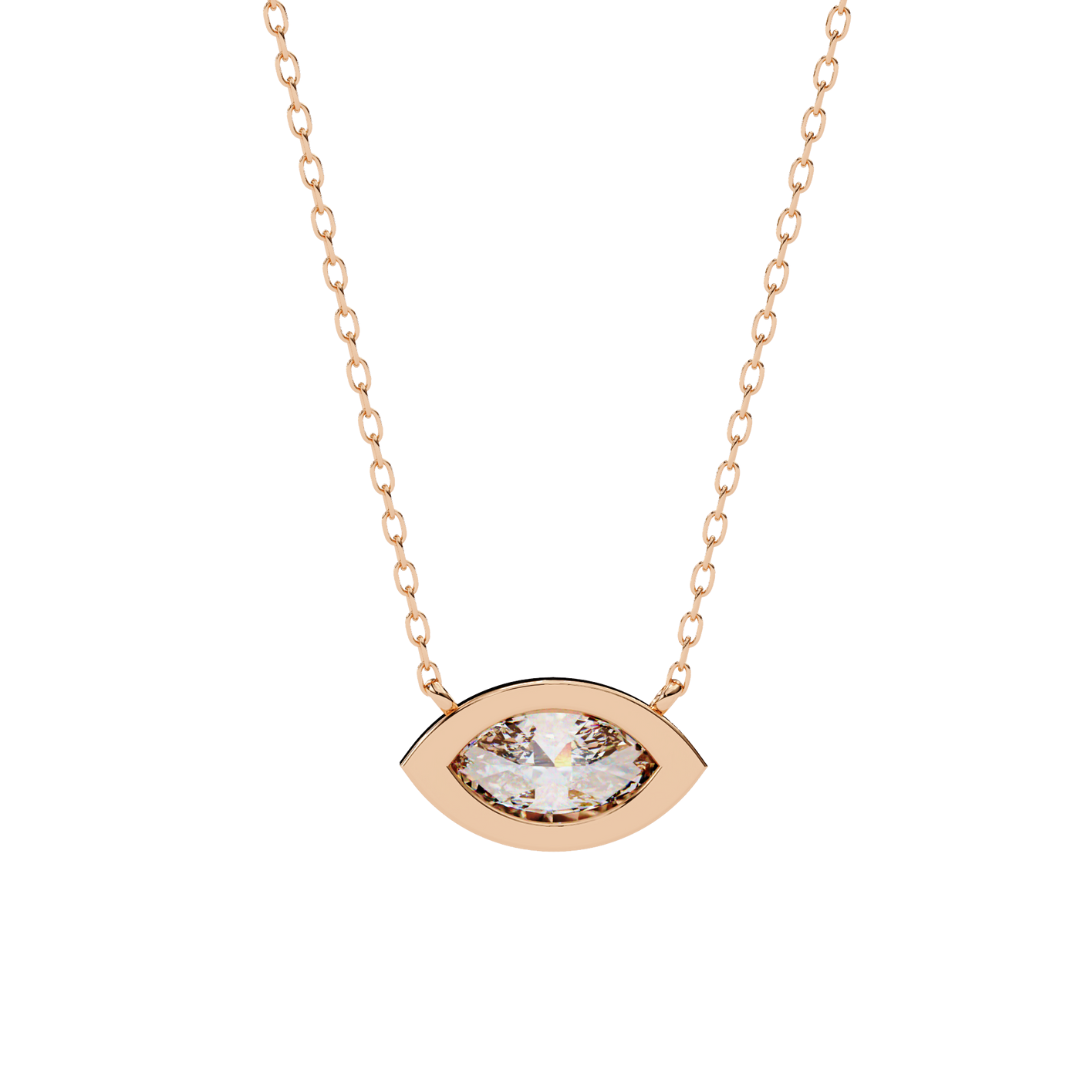Luxe Marquise-Style Lab Grown Diamond Pendant with Chain