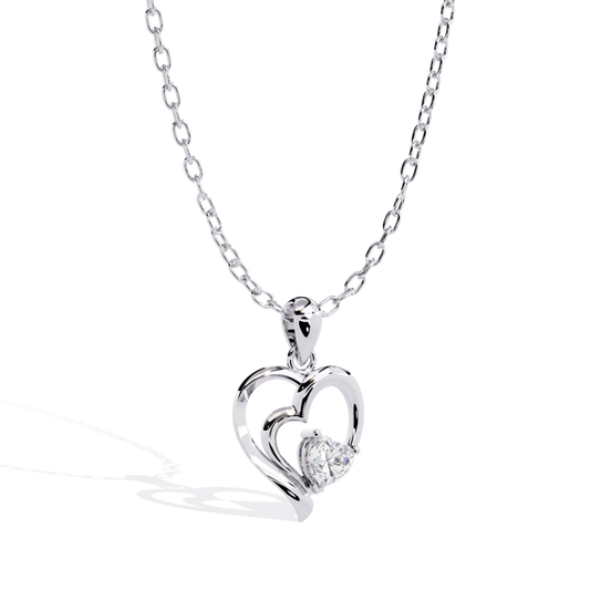 Open Style Heart Diamond Pendant