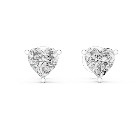 Herzschliff Diamant Ohrstecker im klassischen Krappenstil | 18K