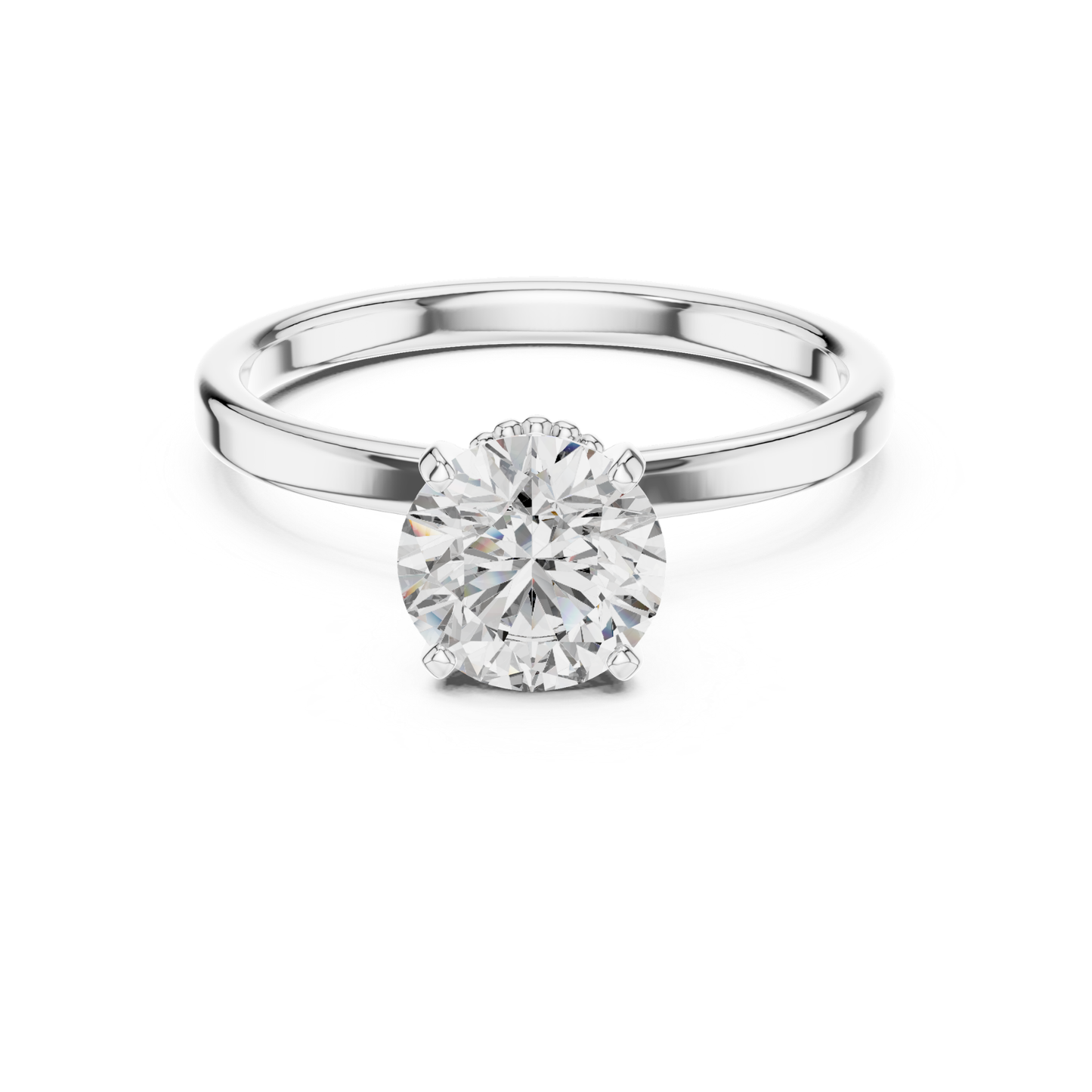 Round Diamond Classic Band Ring | 18K Gold Fine Jewelry
