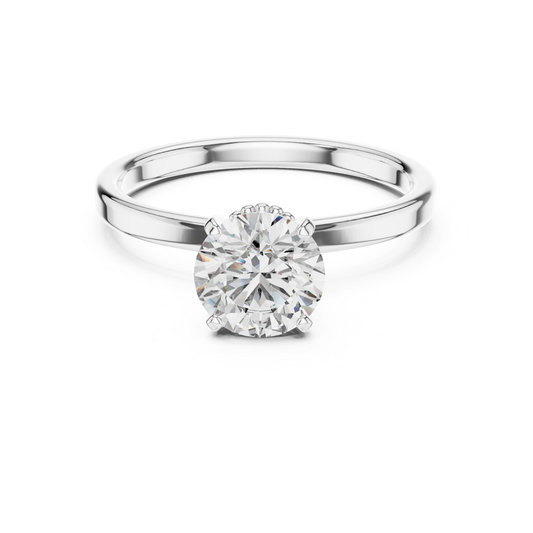 Round Diamond Classic Band Ring | 18K Gold Fine Jewelry