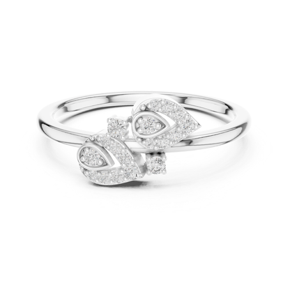 Pear Cut Open Wrap Diamond Rings | Elegant White Gold Style