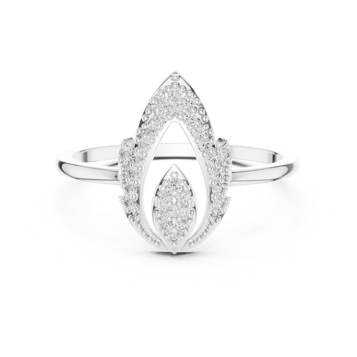 Pear Shape Open Diamond Ring | Elegant Luxury Style