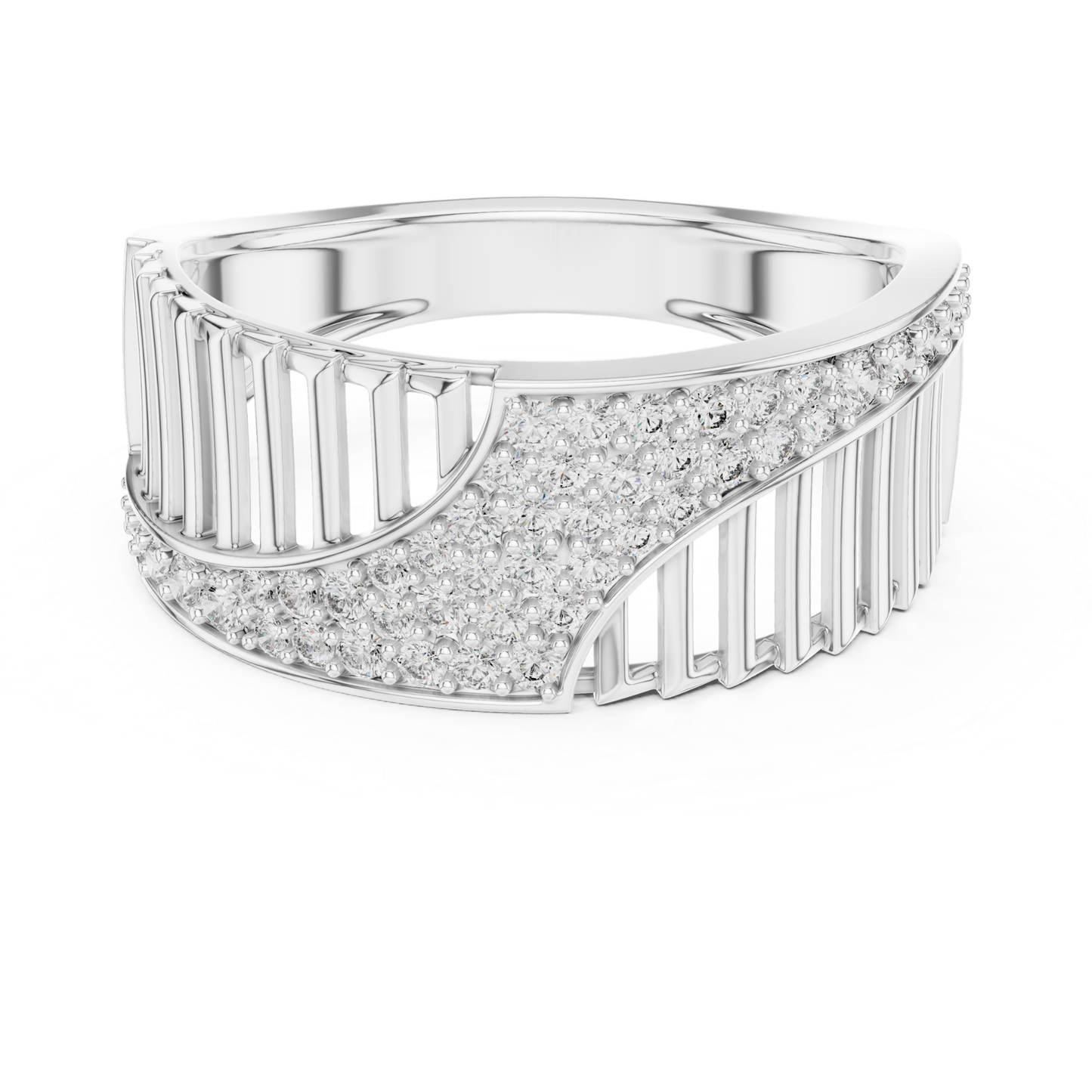 Modern Diamond Wave Band | Contemporary Luxury Jewelry Style
