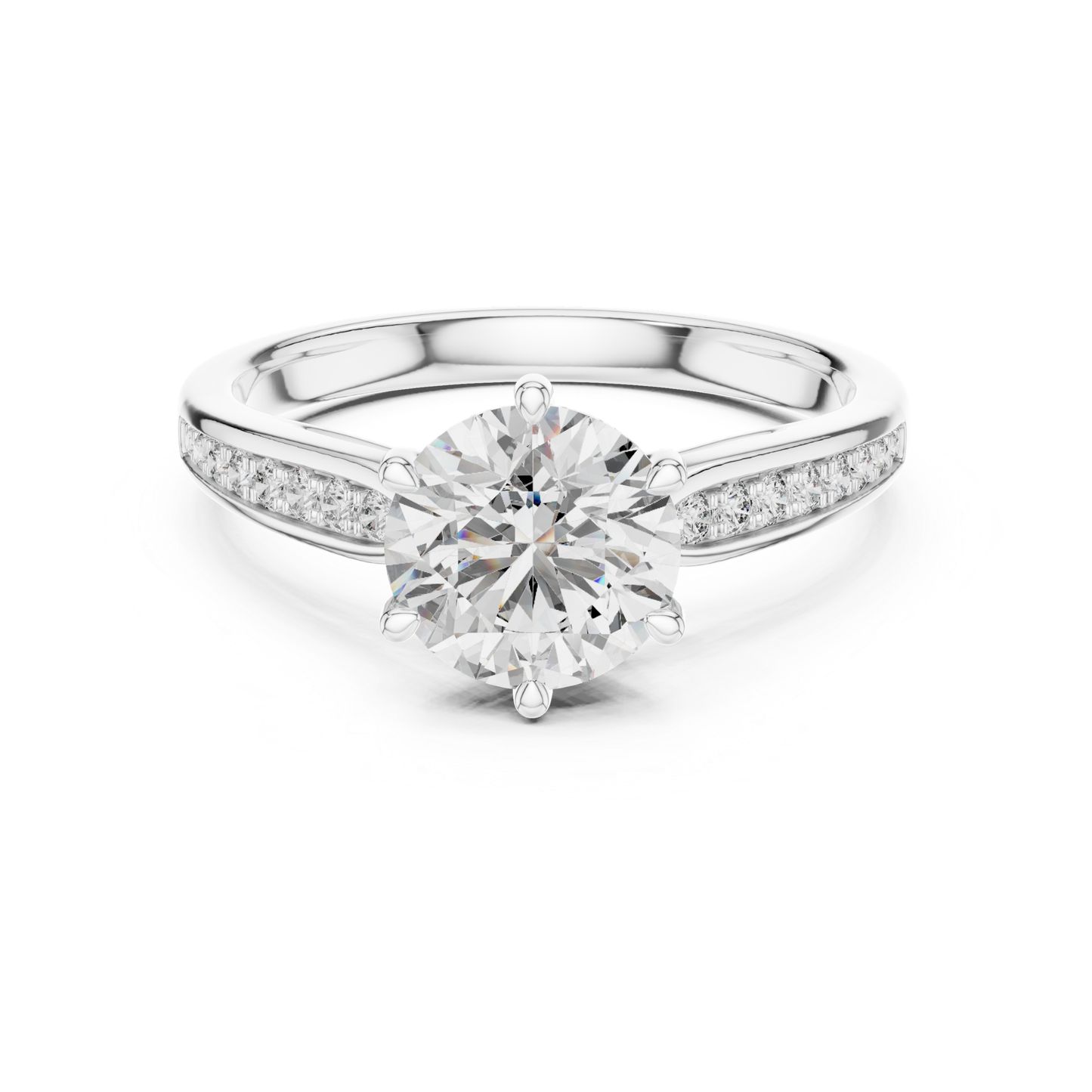 Round Diamond Channel Side Band Ring | Brilliance in Perfect Flow