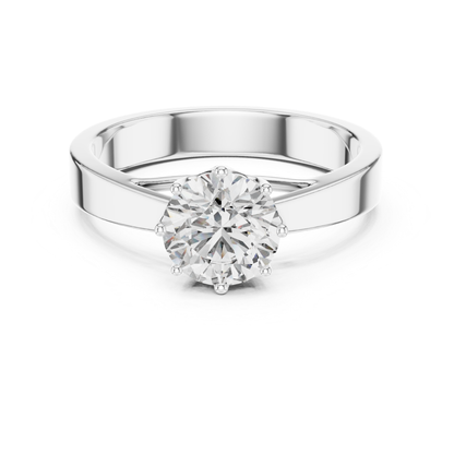 Round Diamond Solitaire Ring | 18K Gold Fine Jewelry