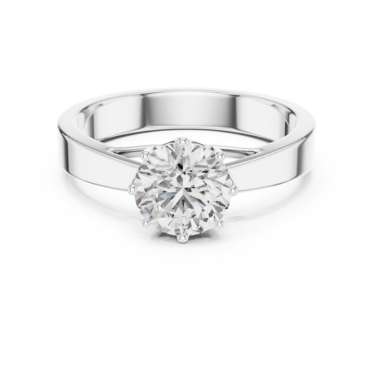 Round Diamond Solitaire Ring | 18K Gold Fine Jewelry
