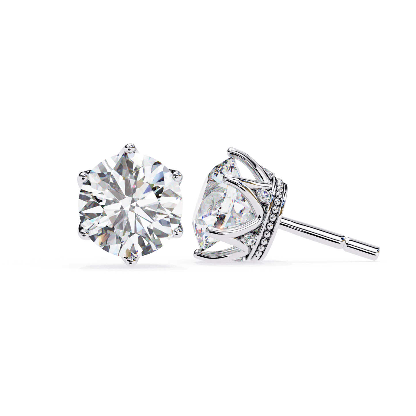 Rose Gold Lab Grown Diamond Stud Earrings