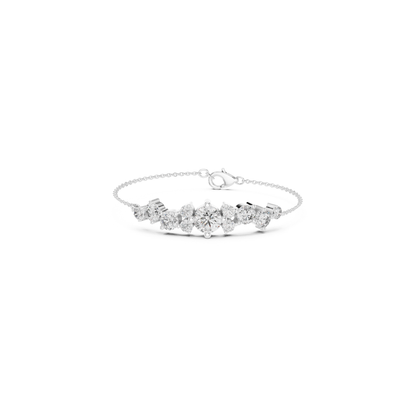 Round Diamond Cluster Bracelet | Elegant Luxury Style