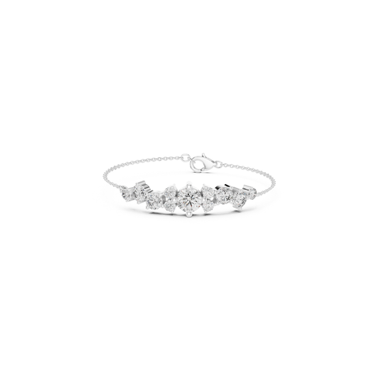 Round Diamond Cluster Bracelet | Elegant Luxury Style