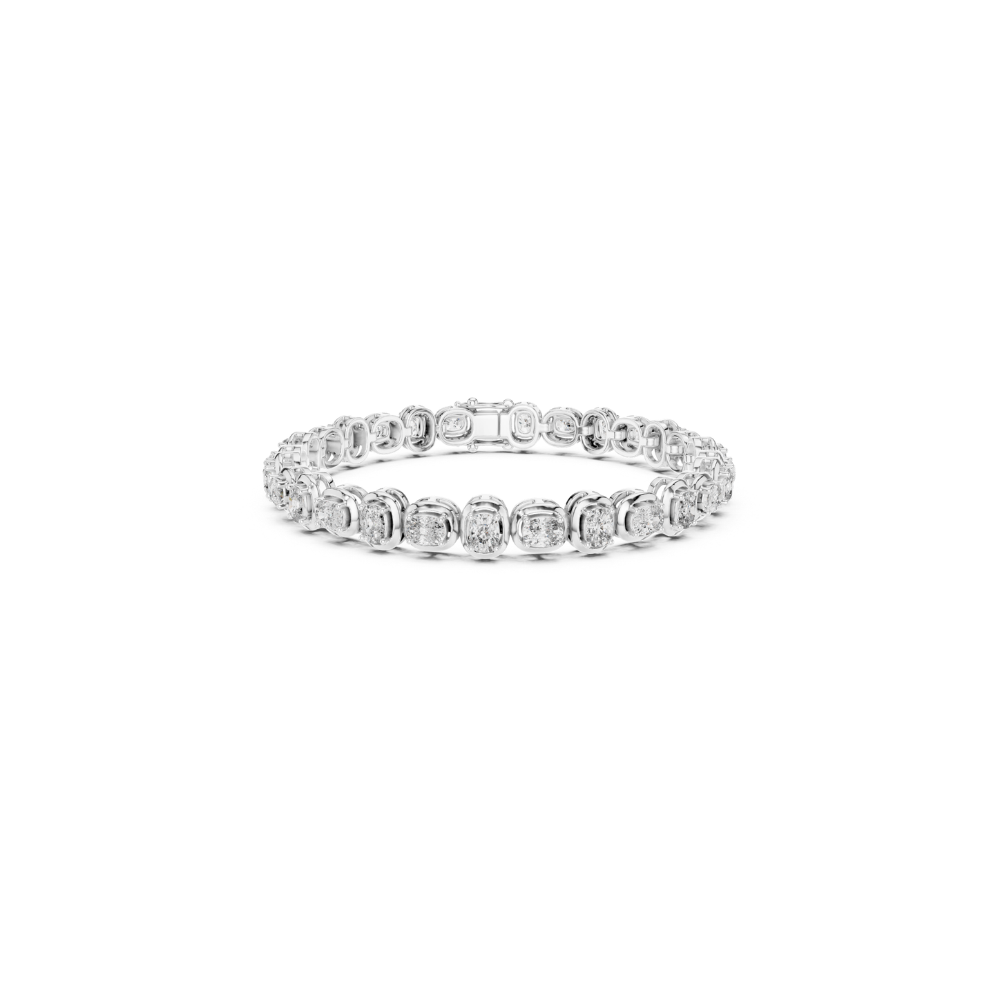 Cushion Cut Diamond Tennis Bracelet | Luxury White Gold Style