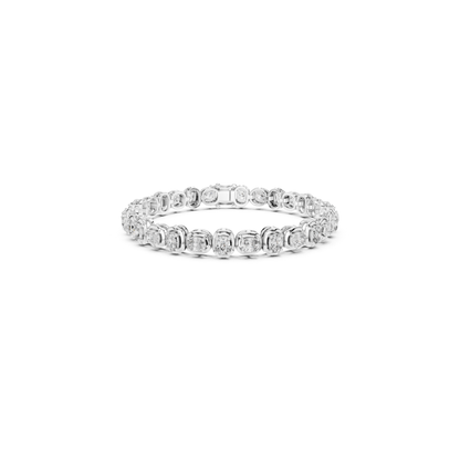 Cushion Cut Diamond Tennis Bracelet | Luxury White Gold Style