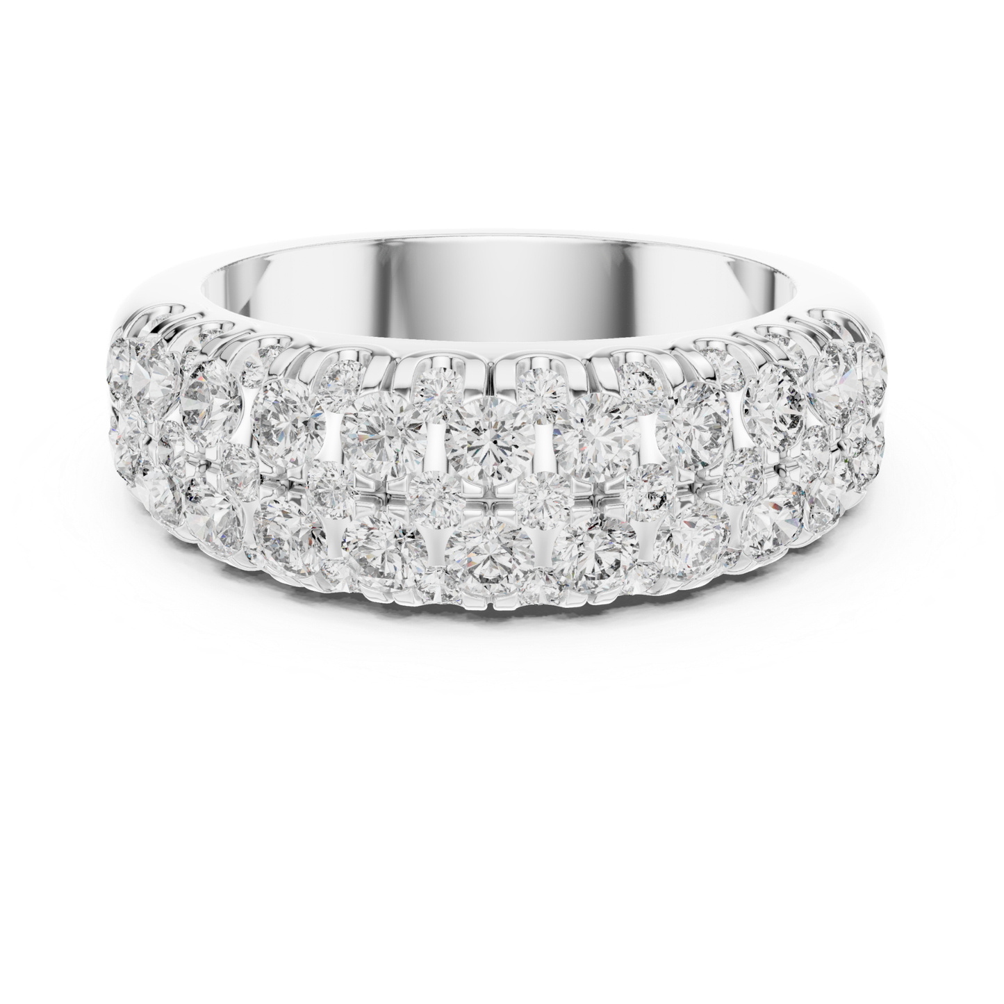 Multi Row Diamond Ring with Round Brilliant Elegance | Timeless Luxury