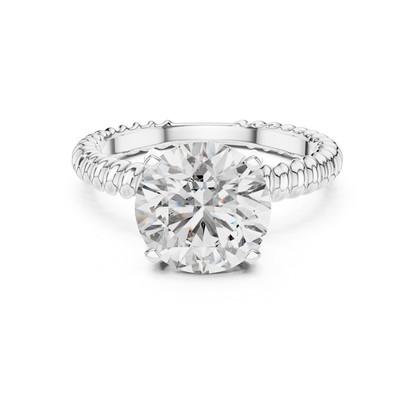 Round Diamond Rope Texture Ring | Twisted in Pure Brilliance