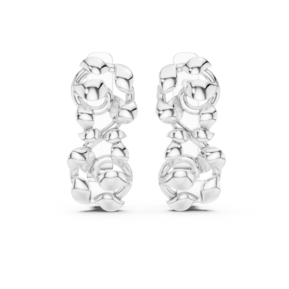 Abstract Leaf Gold Hoop Earrings | Contemporary Sculpted Elegance