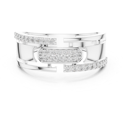 Invisible Set Diamond Modern Band Rings | Luxury White Gold Style